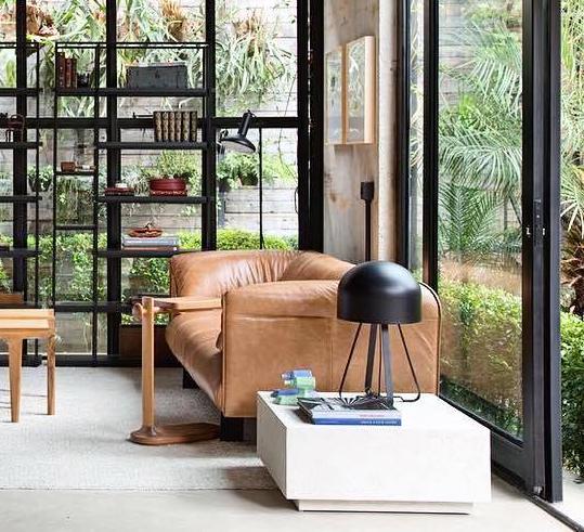 Luminária de Mesa Cogumelo Nova Home em Alumínio Preto