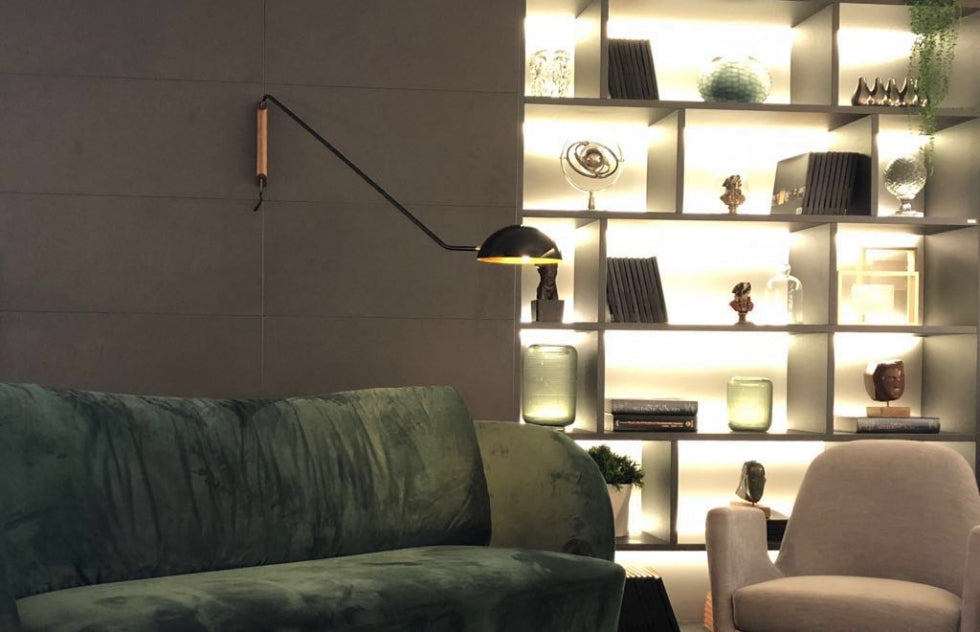 Luminária de Parede Arandela Jade Nova Home em Madeira e Aço